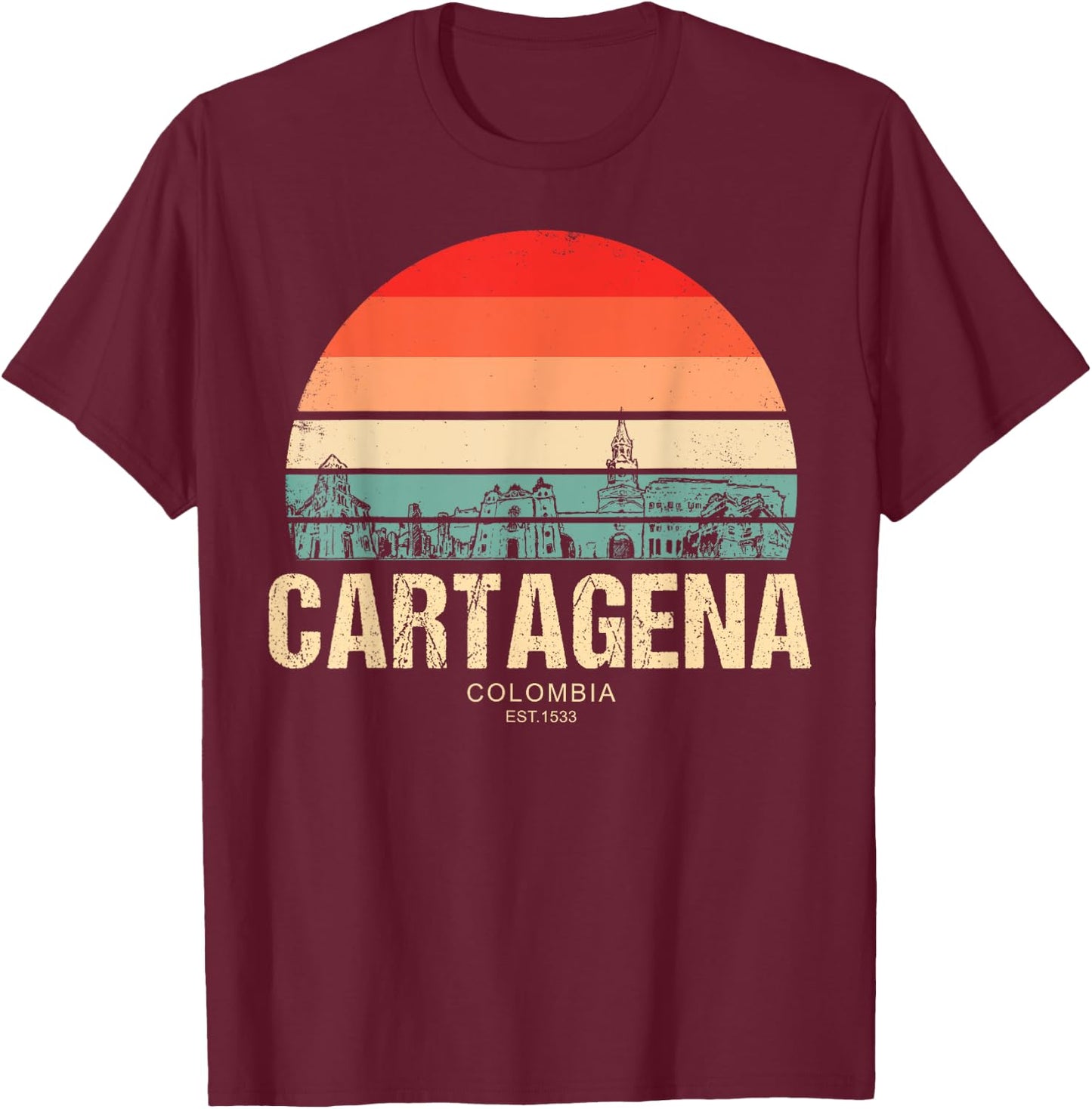 Cartagena Colombia T-Shirt - T-Shirt | Maroon