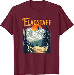 Vintage Flagstaff Souvenir Hiking T-Shirt - T-Shirt | Maroon