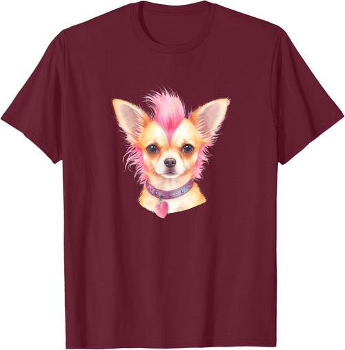 Pink Mohawk Punk Rock Musician Chihuahua Heart Pet Dog Love