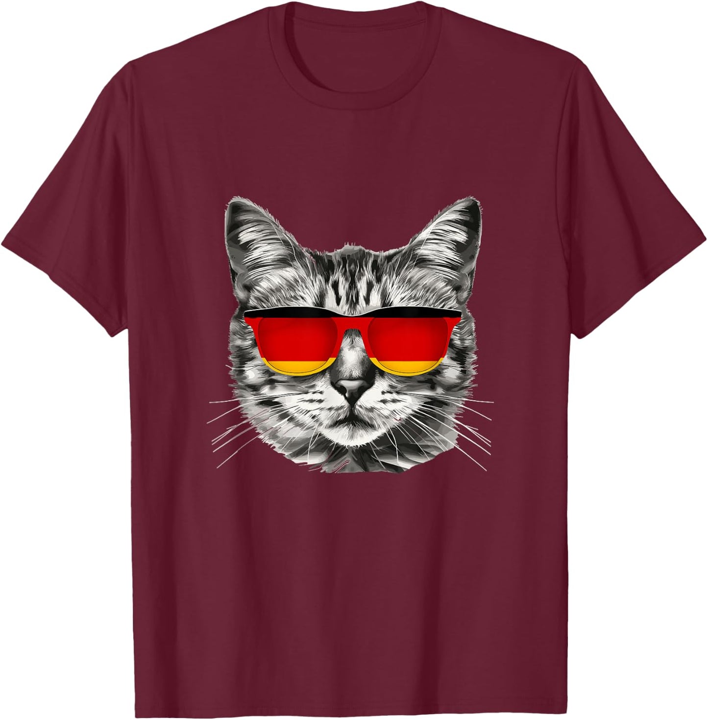 German Flag Cat Owner Souvenirs Products Kitten Germany T-Shirt - T-Shirt | Maroon