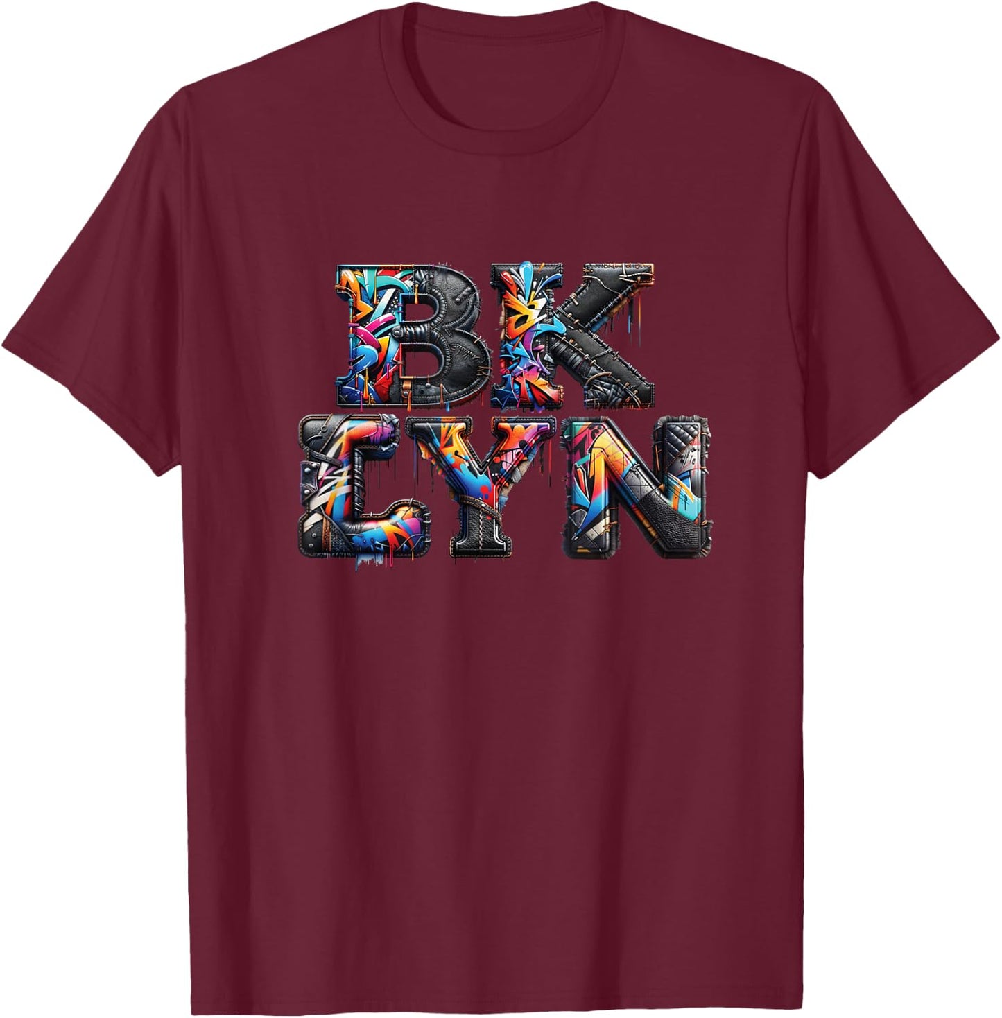 Brooklyn New York City Graffiti 80s 90s Hip Hop BKLYN T-Shirt - T-Shirt | Maroon
