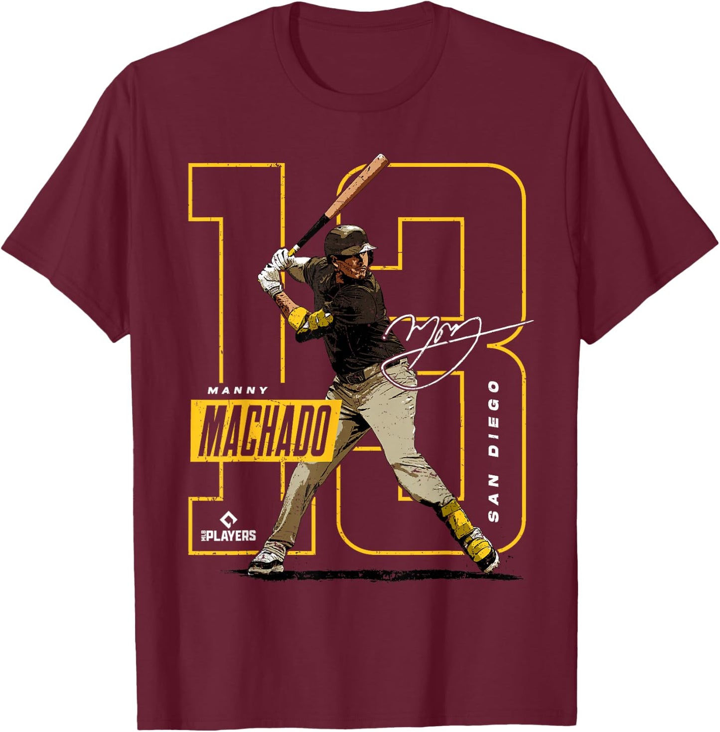 Manny Machado | San Diego Baseball MLB Players | MLBMAC4055 T-Shirt - T-Shirt | Maroon