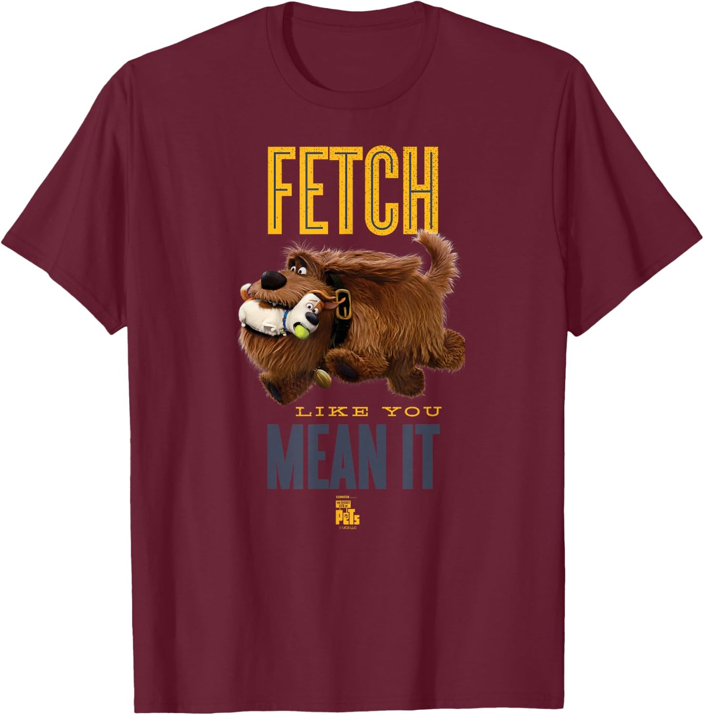 The Secret Life of Pets Duke Fetch Like You Mean It T-Shirt - T-Shirt | Maroon