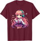 Kawaii Chibi Anime Girl Anime Merch Cute Japanese Manga Fan T-Shirt - T-Shirt | Maroon