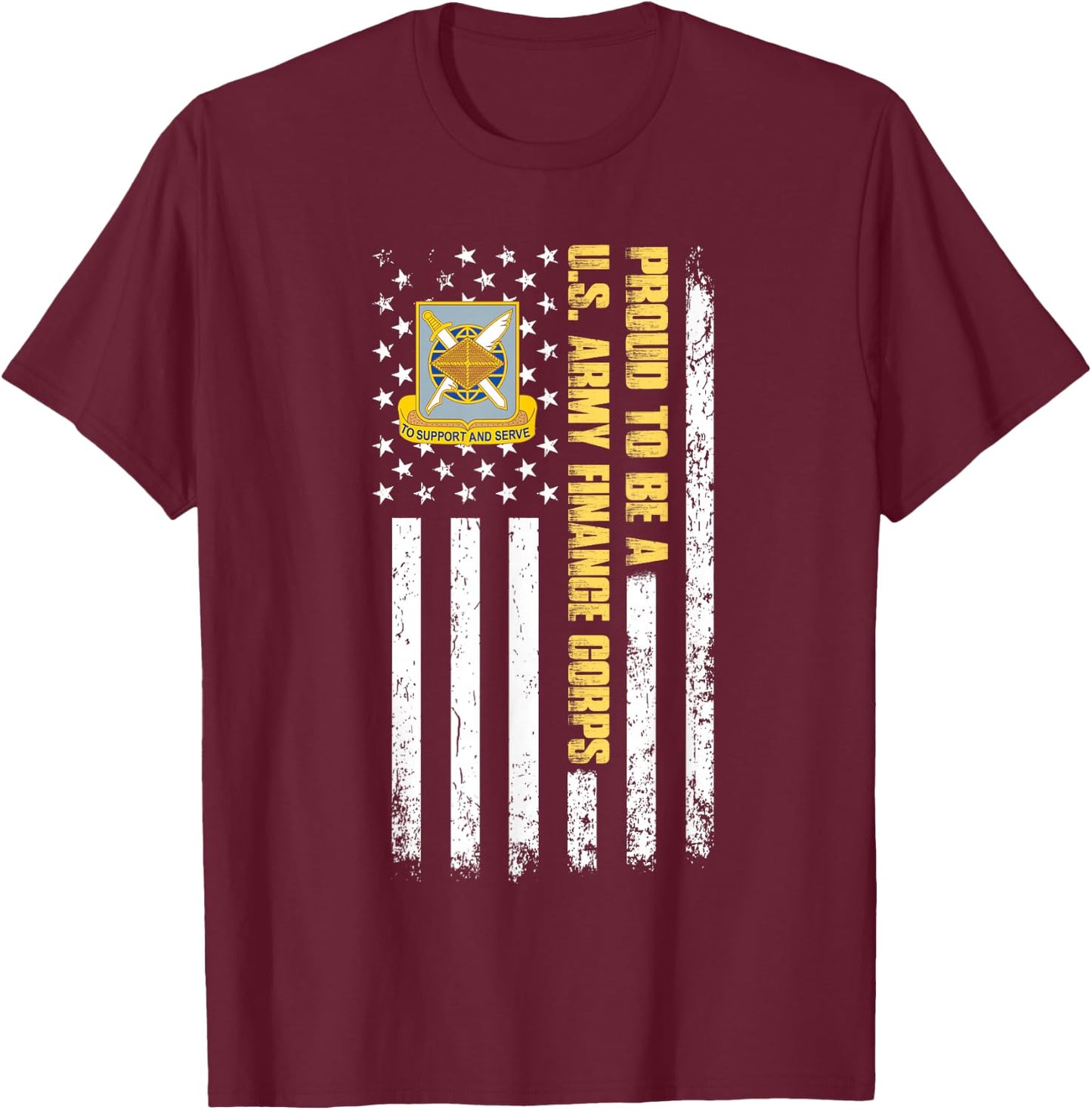 Proud To Be A United States Army Finance Corps T-Shirt - T-Shirt | Maroon