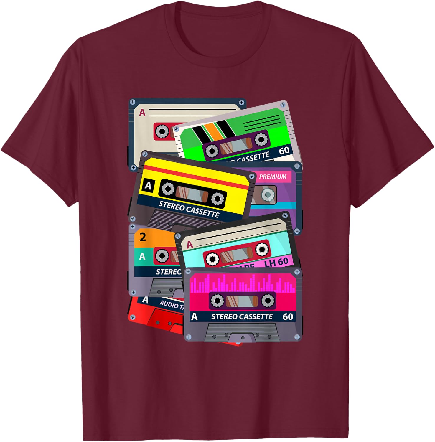 Eighties Music Lover Retro 80s T-Shirt - T-Shirt | Maroon