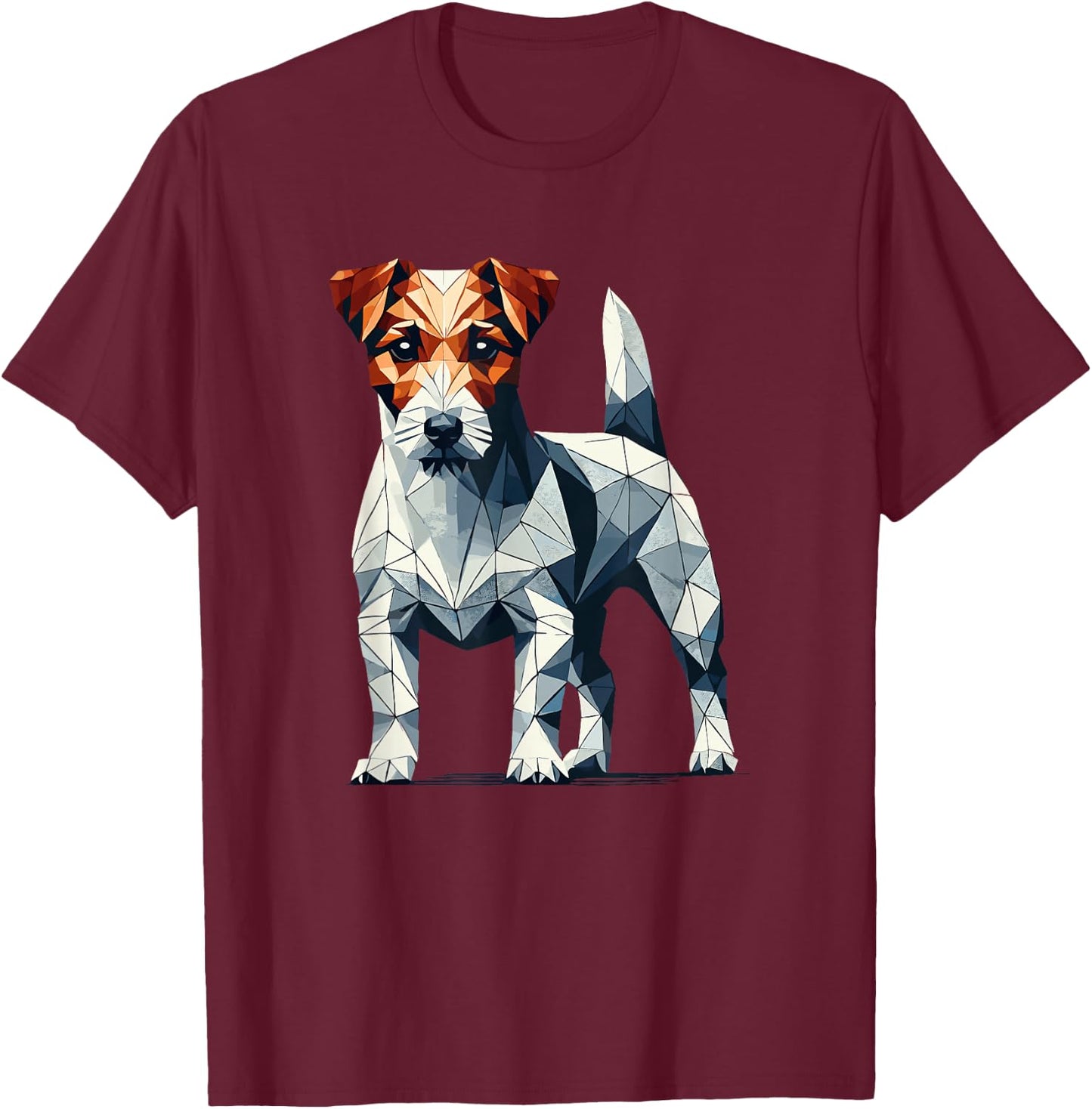 Geometric Art Jack Russell Terrier Jack Russells T-Shirt - T-Shirt | Maroon
