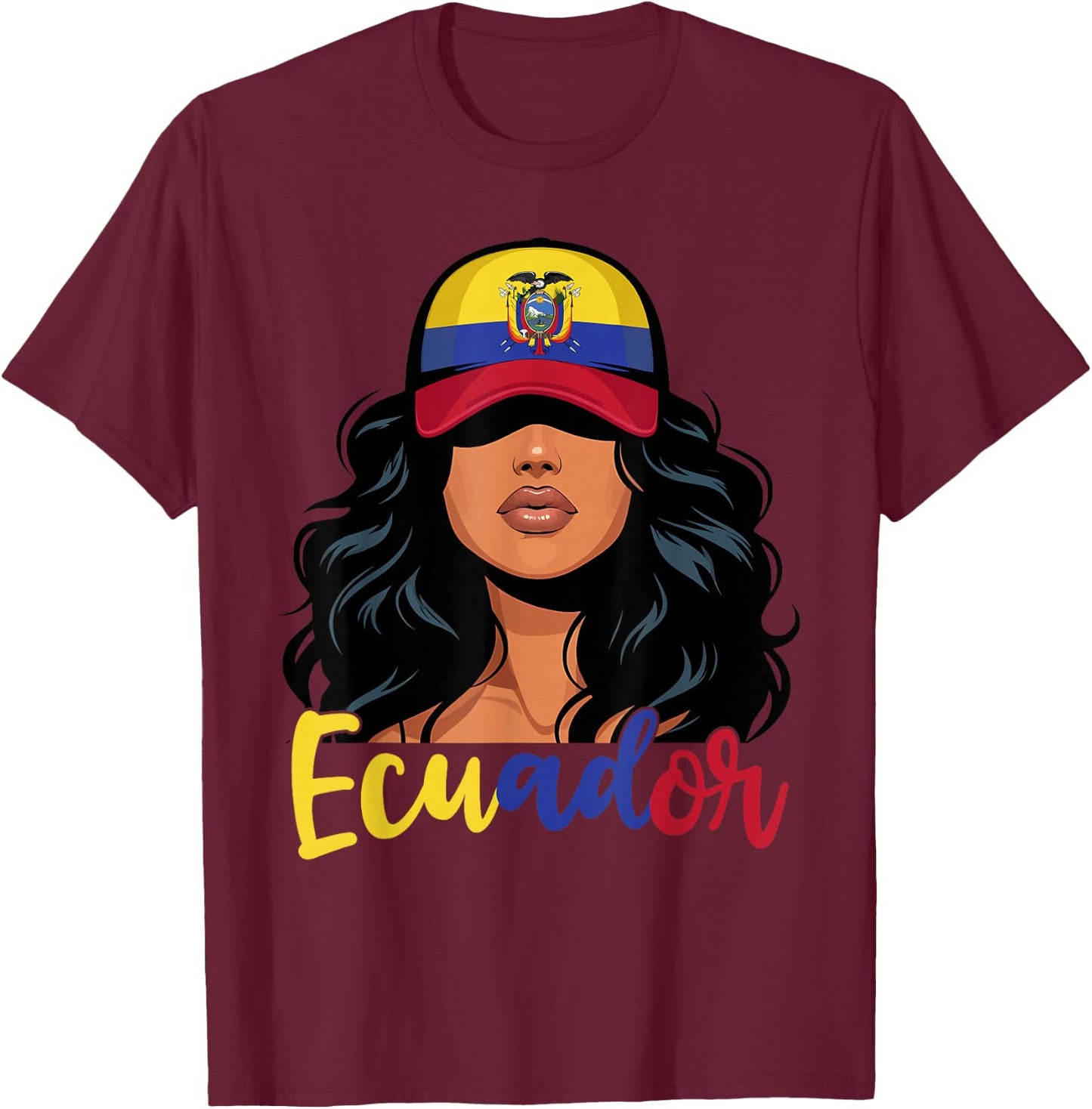 Ecuadorian Girl Ecuador Flag Proud Ecuatoriana Women T-Shirt - T-Shirt | Maroon