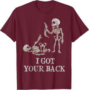 I Got Your Back Halloween Skeleton T-Shirt - T-Shirt | Maroon