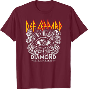 Def Leppard - Star Halos T-Shirt - T-Shirt | Maroon