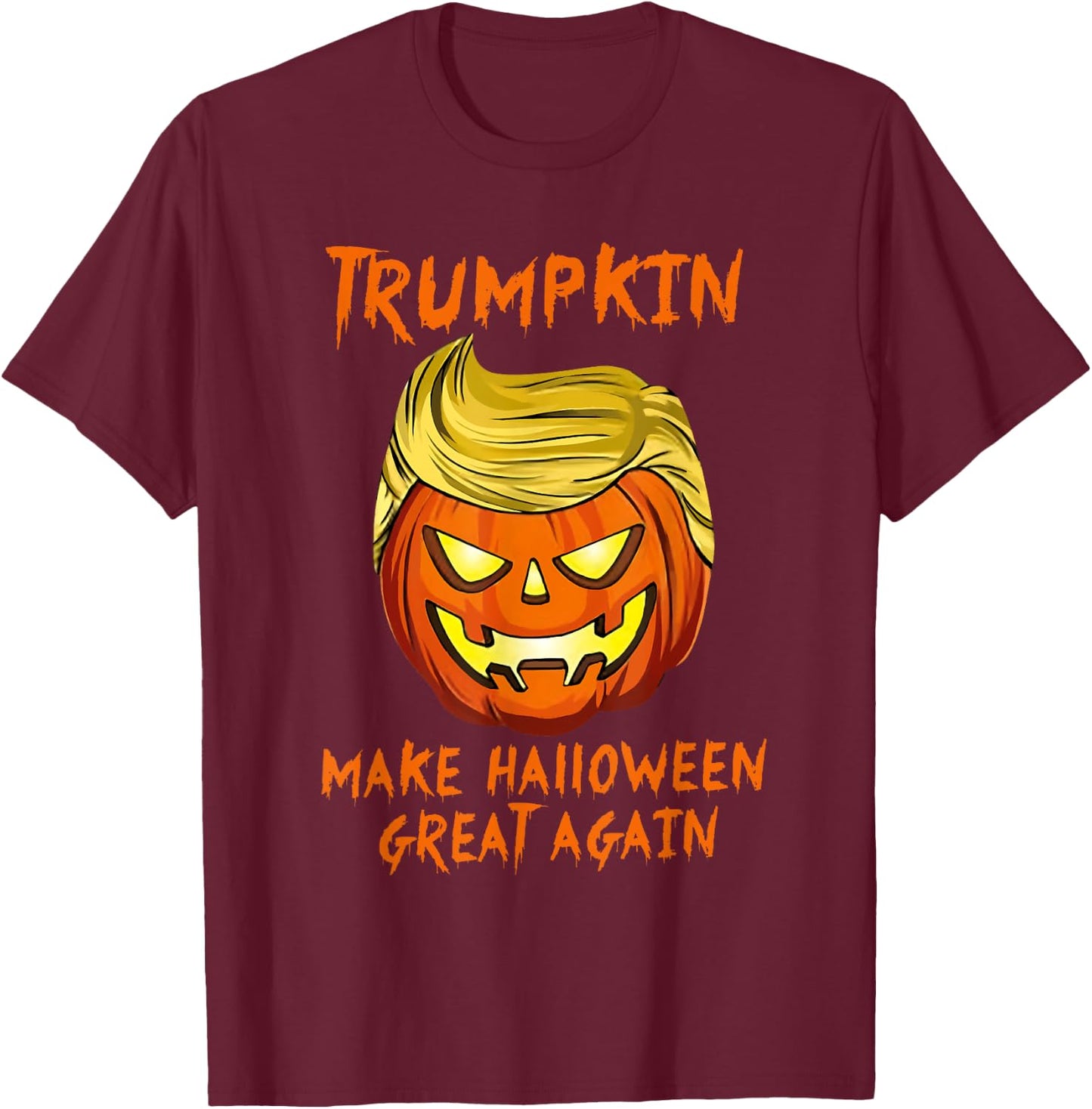 Trumpkin Make Halloween Great Again Jack O Lantern Trump T-Shirt - T-Shirt | Maroon