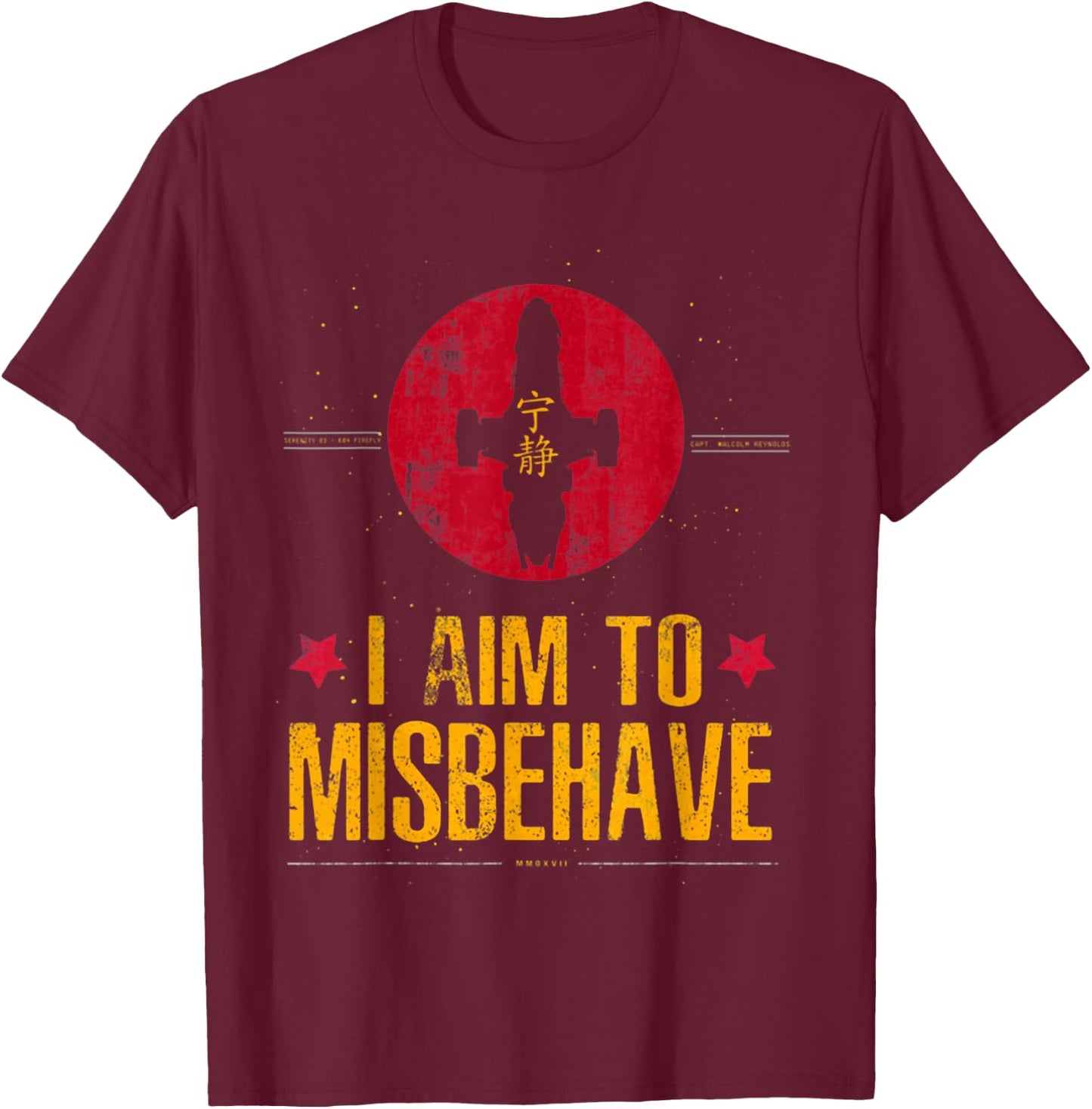 I Aim To Misbehave T-Shirt - T-Shirt | Maroon