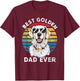 Best Golden Dad Ever White English Cream Golden Retriever T-Shirt - T-Shirt | Maroon