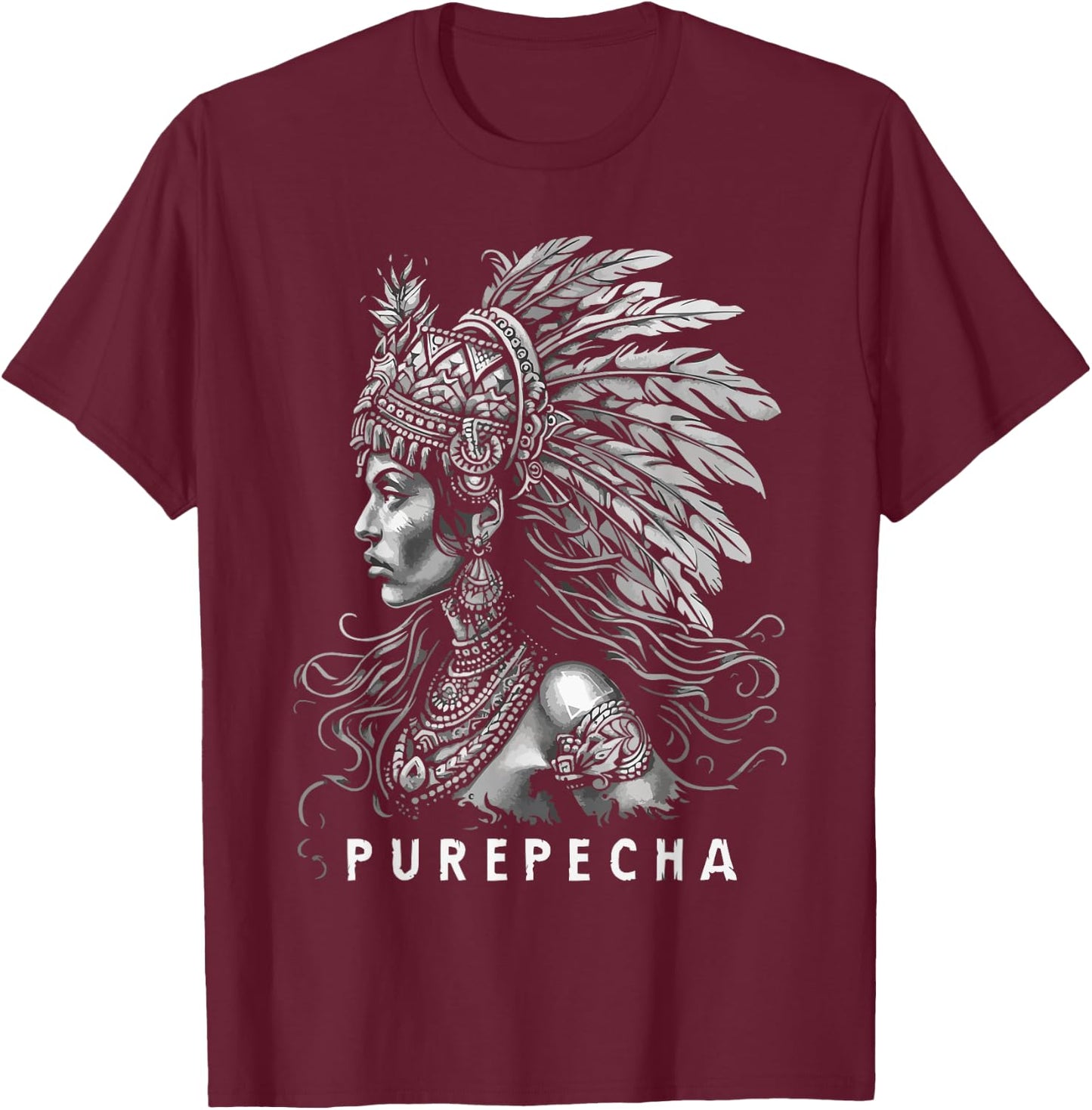Indigenous People Mexico Native American Purepecha Tribe T-Shirt - T-Shirt | Maroon