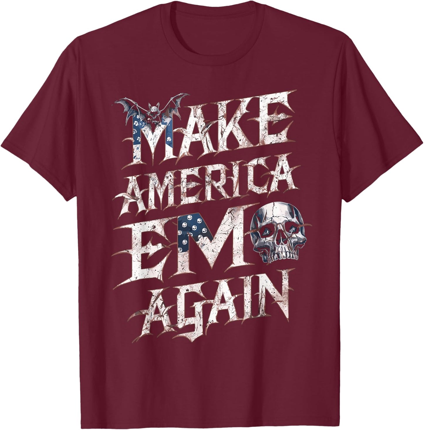 Make America Emo Again Funny T-Shirt - T-Shirt | Maroon