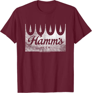 Hamm's Distressed Wood Sign Beer Badge T-Shirt - T-Shirt | Maroon