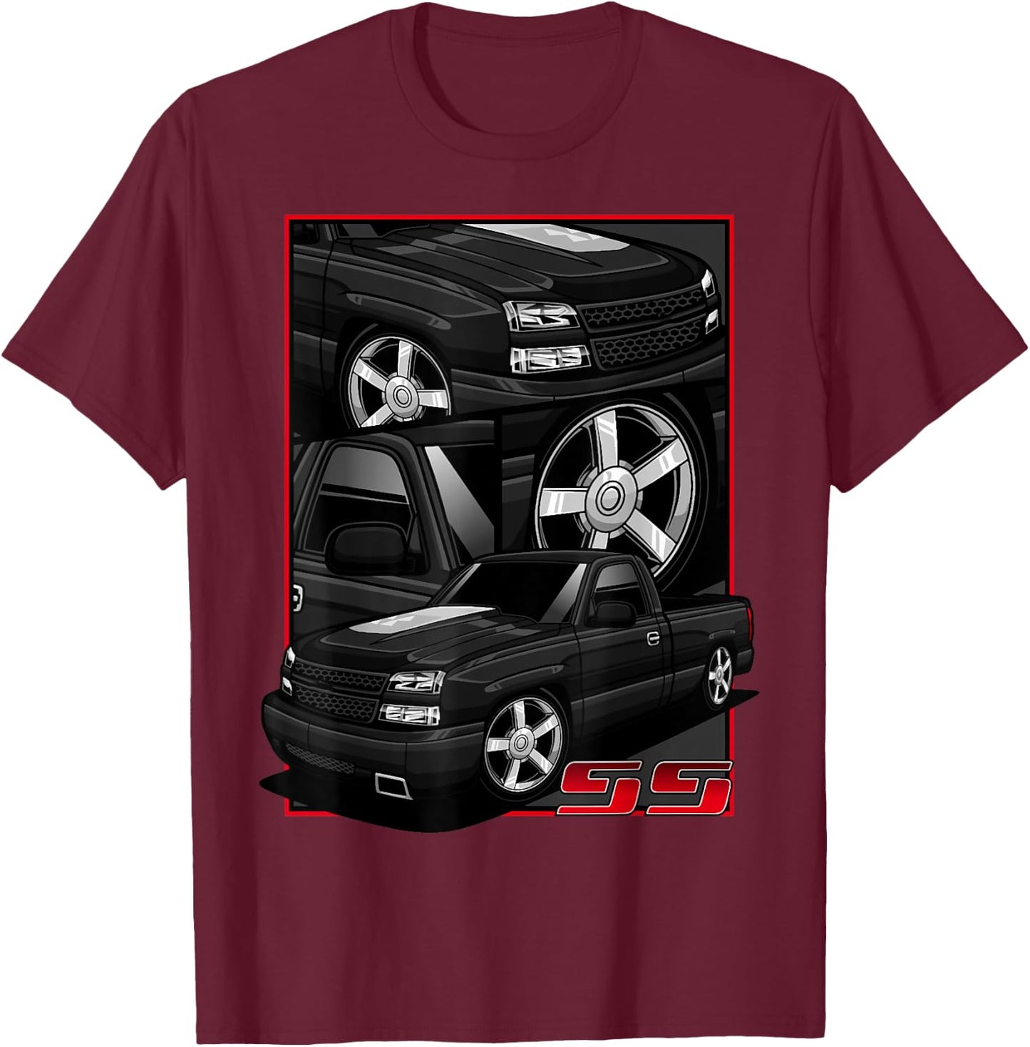 GMT800 1500 Truck 90S K1500 C1500 GMT400 T-Shirt - T-Shirt | Maroon