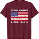 Proud Boomer Est. 1946 Funny Gift USA Patriotic Meme Gift Kids Men T-Shirt - T-Shirt | Maroon