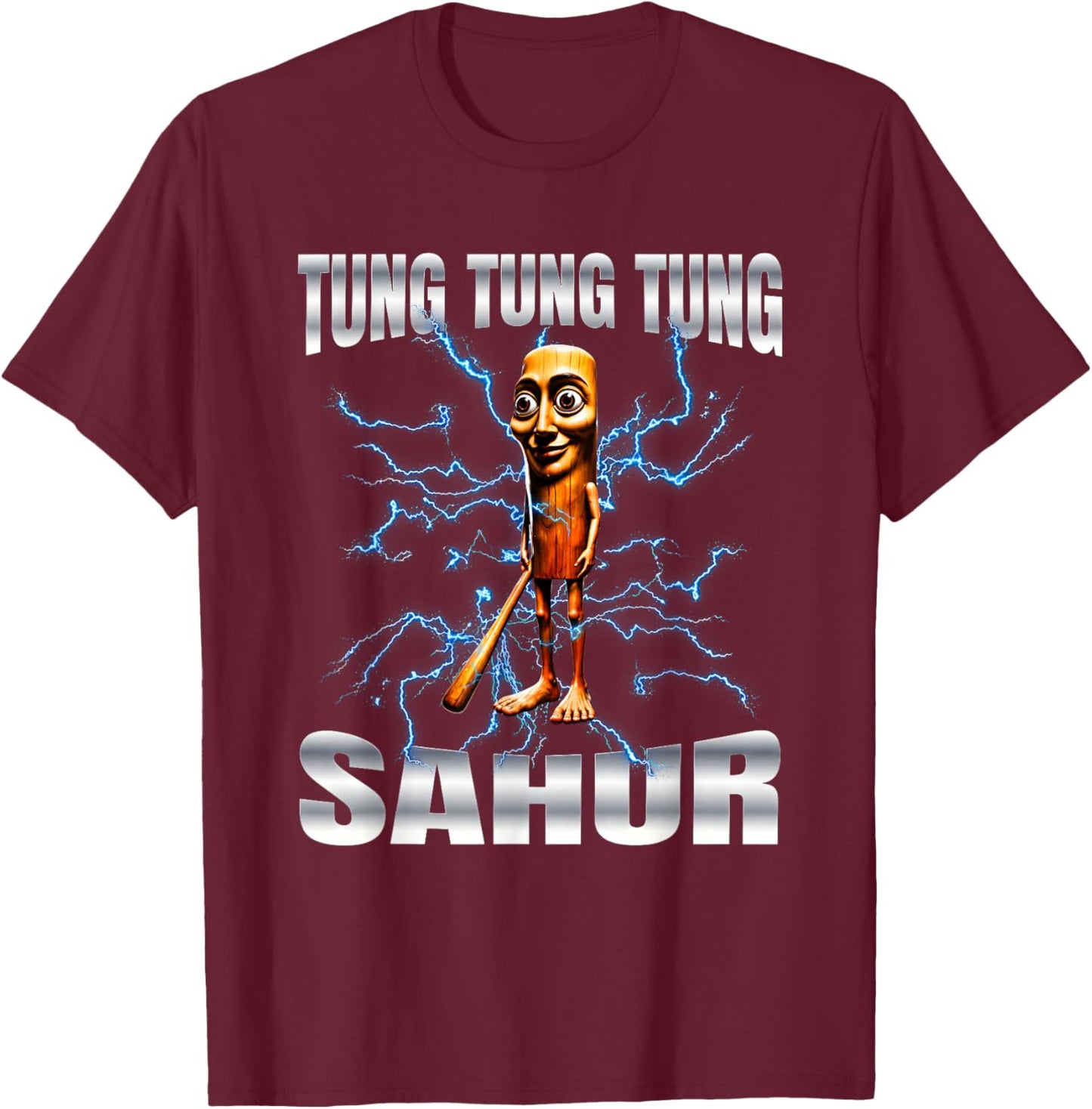 Tung Tung Tung Sahur is Calling Funny Italian Brainrot Meme T-Shirt - T-Shirt | Maroon
