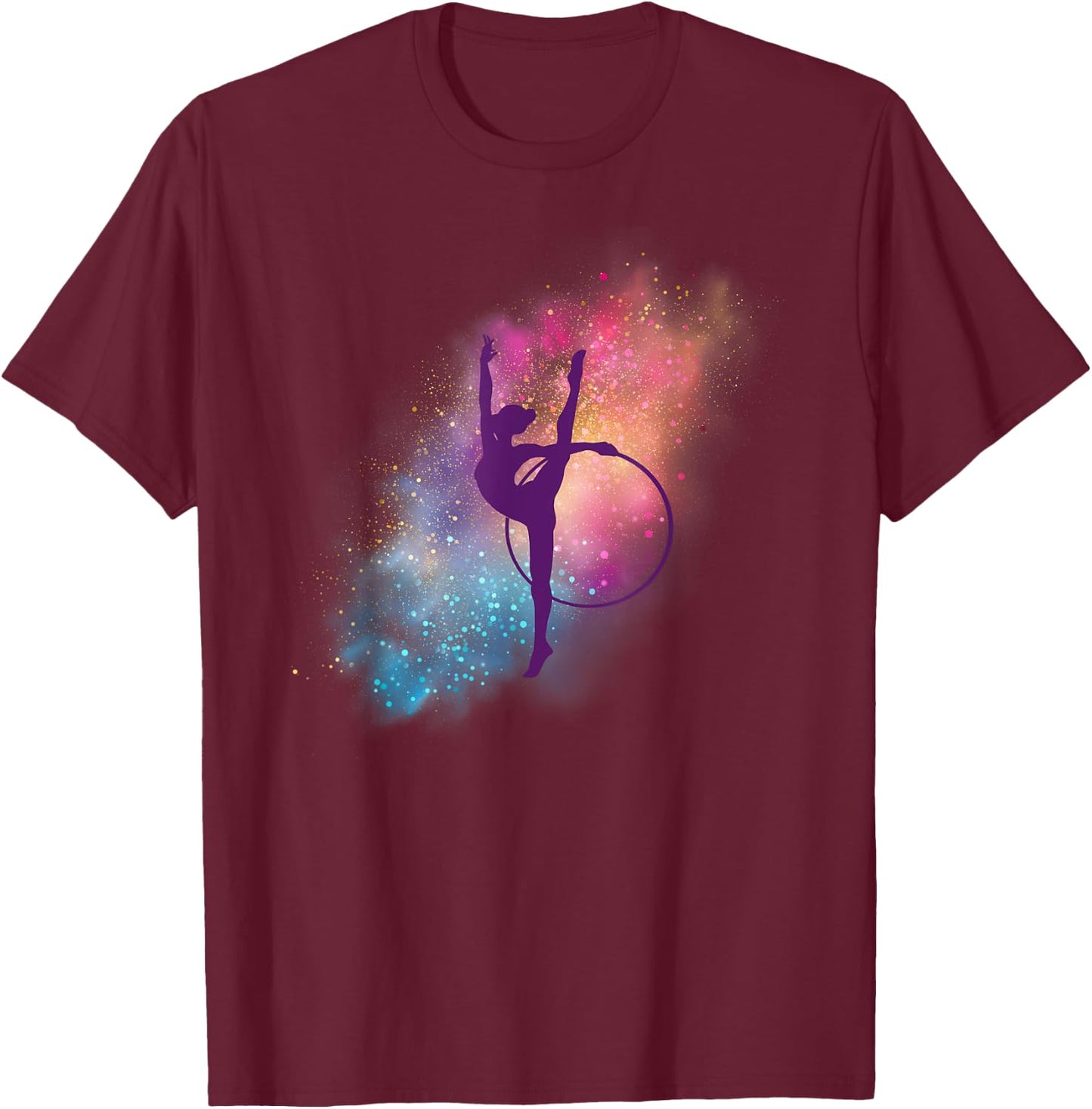 Trendy Colorful Sports Fan Gymnast Rhythmic Gymnastics T-Shirt - T-Shirt | Maroon