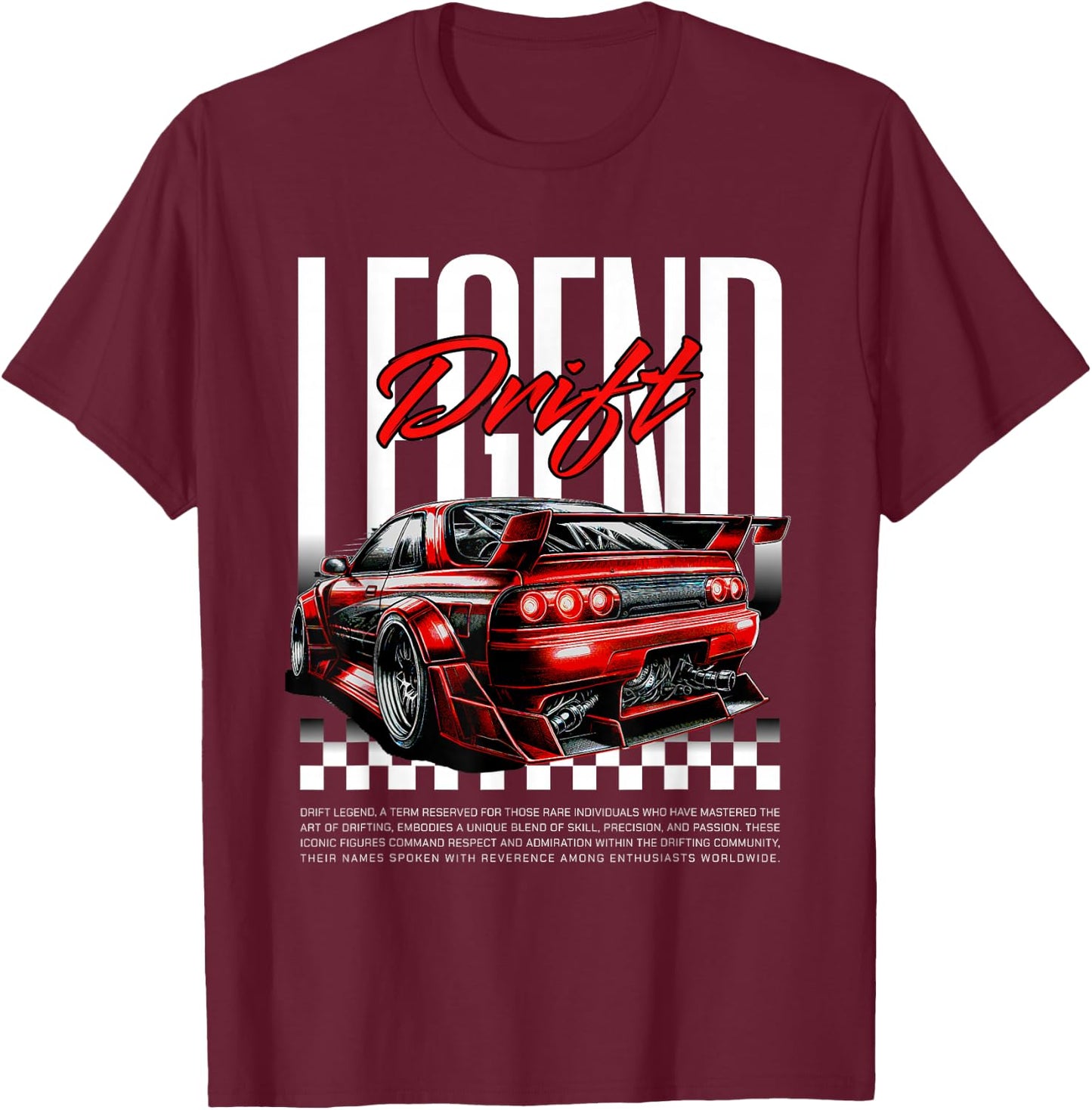 Cool Retro Vintage Japanese JDM Tokyo Japan Drift Race Car T-Shirt - T-Shirt | Maroon