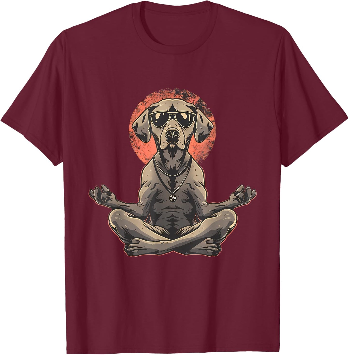 Dog Meditation Buddhist Spiritual Zen Buddha Yoga Hindu Men Women Kids T-Shirt - T-Shirt | Maroon