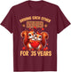 Couples Married 35 Year Funny 35th Wedding Anniversary T-Shirt - T-Shirt | Maroon
