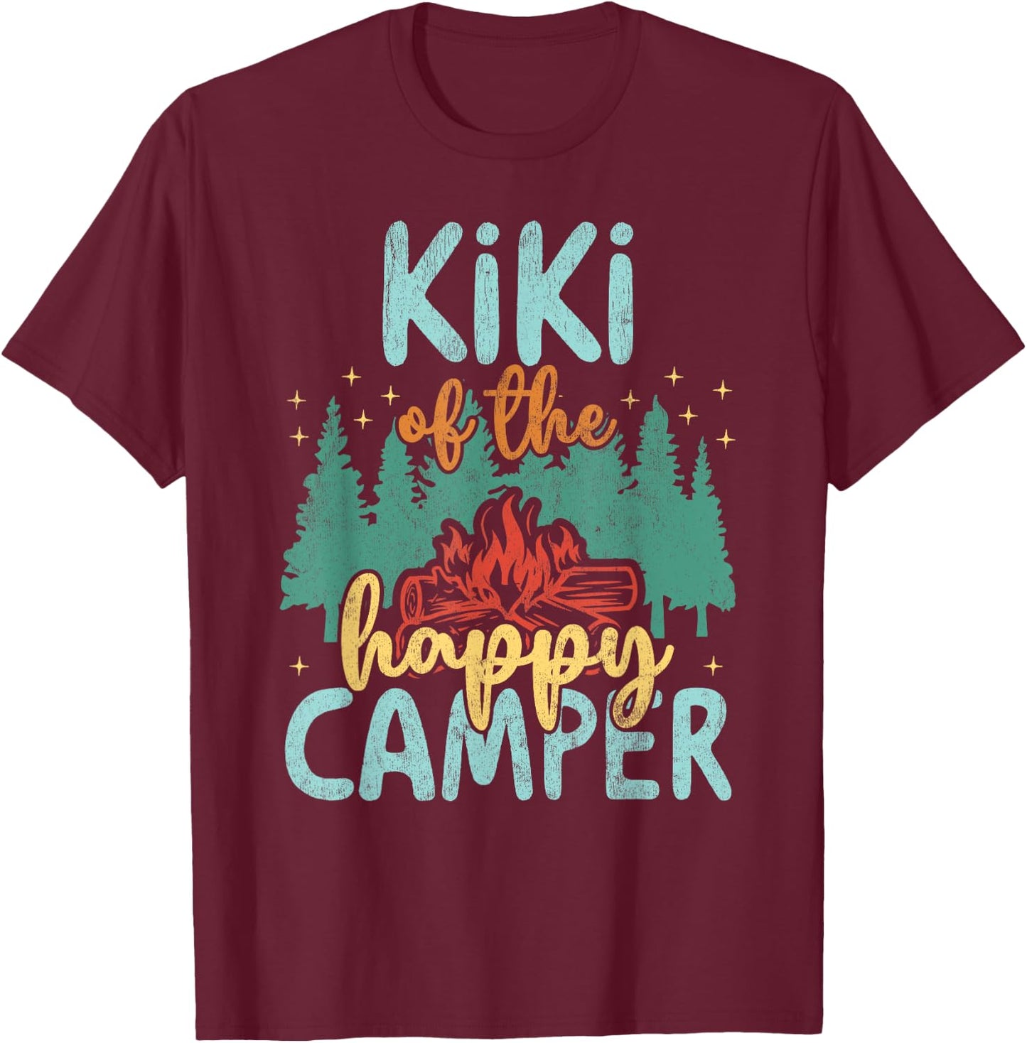 Kiki of Happy Camper 1st Birthday Party Retro Kiki T-Shirt - T-Shirt | Maroon