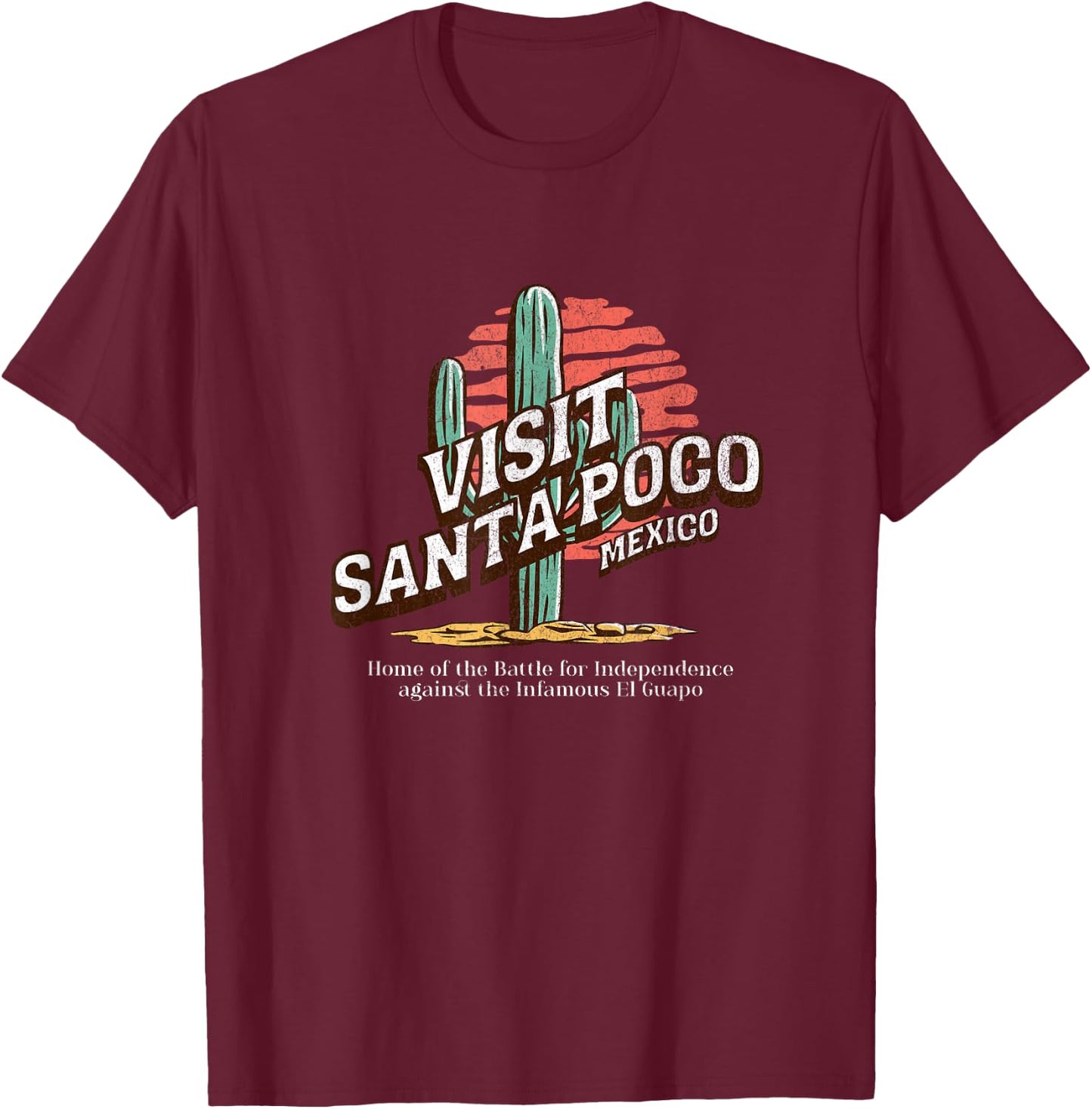 Visit Santa Poco Mexico T-Shirt - T-Shirt | Maroon