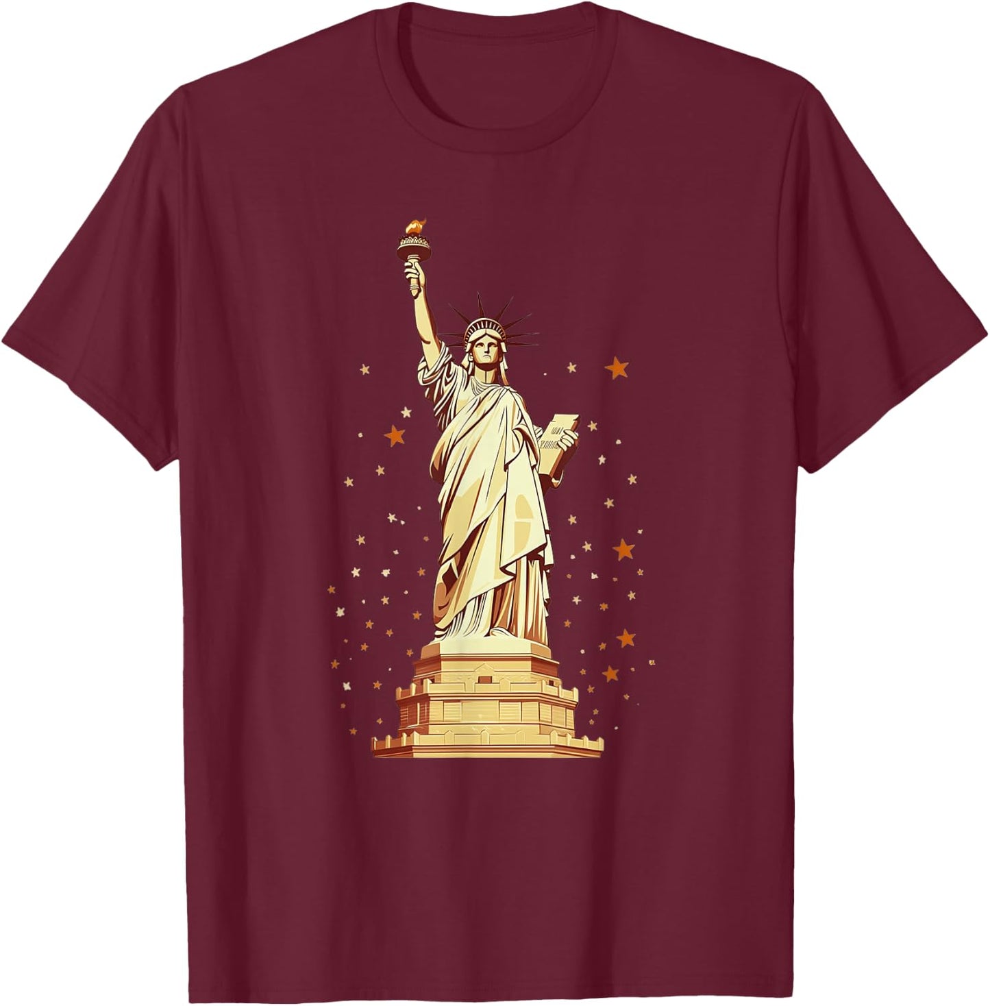 Statue Of Liberty American Pride T-Shirt - T-Shirt | Maroon