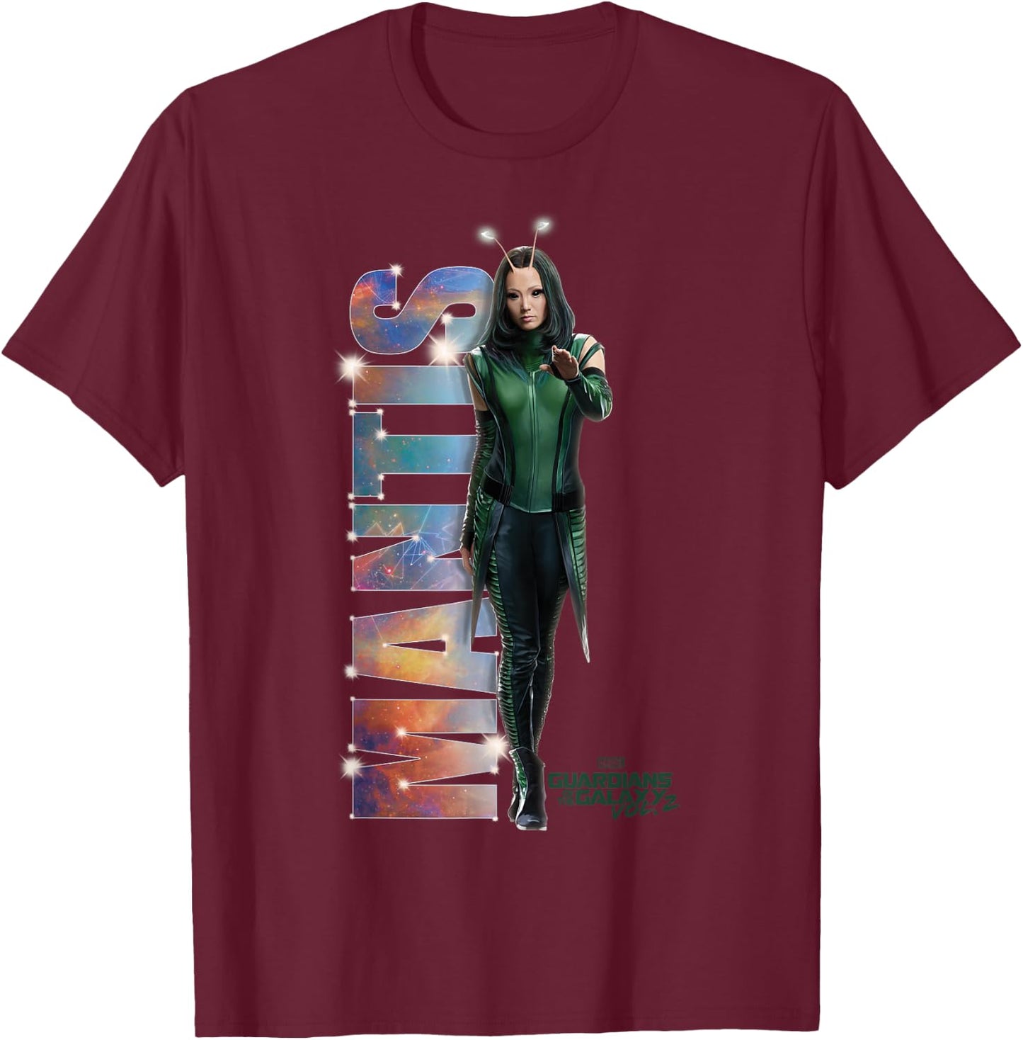 Marvel Guardians of The Galaxy Vol 2 Mantis Cosmic Portrait T-Shirt - T-Shirt | Maroon