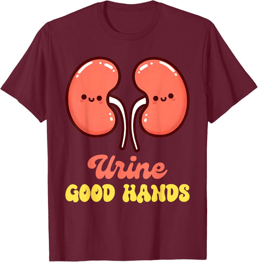 Urology Nurse Urologist Nephrologist Kidney Urine Good Hands T-Shirt - T-Shirt | Maroon
