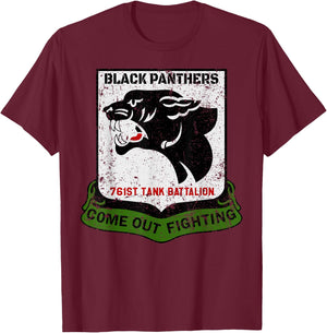 Black Panthers 761st Tank Battalion WW2 Tank Squadron T-Shirt - T-Shirt | Maroon