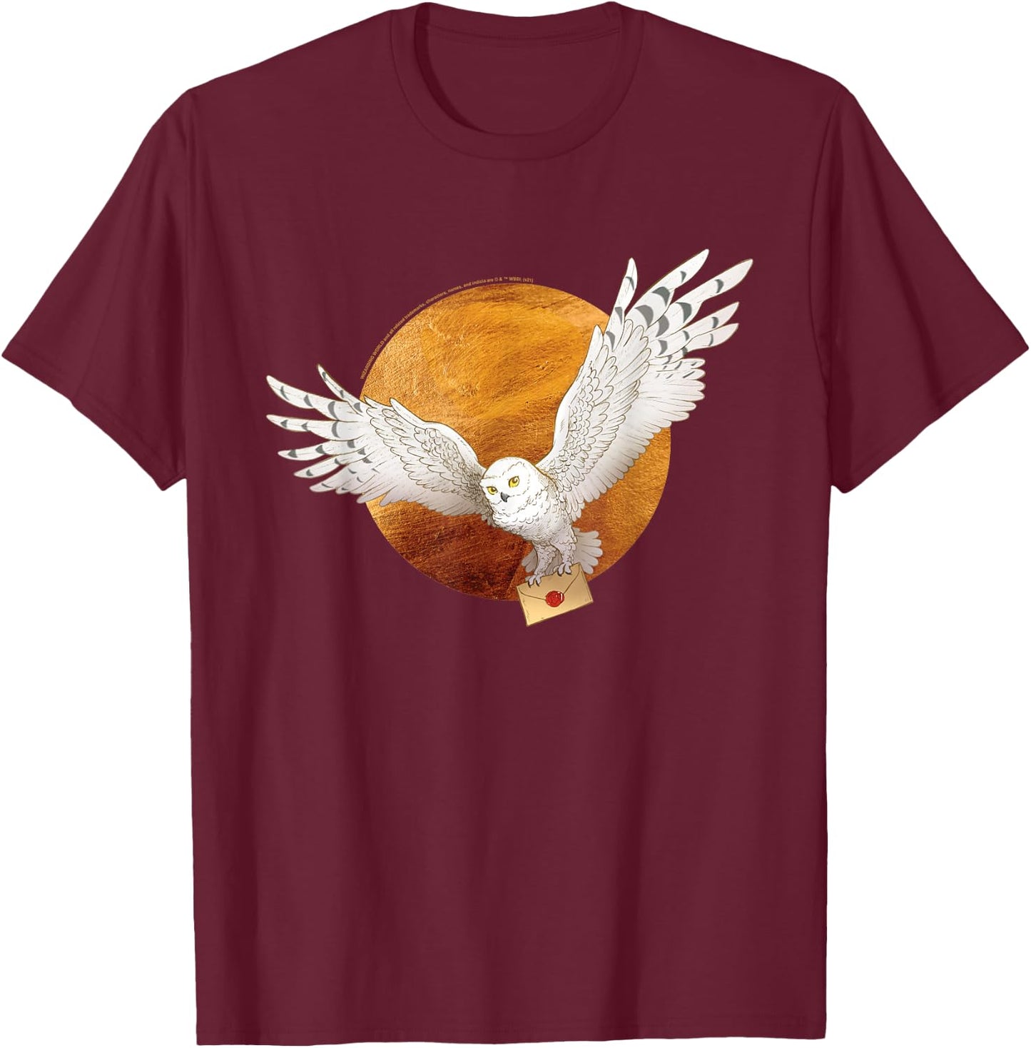 Harry Potter Hedwig and The Moon Small T-Shirt - T-Shirt | Maroon