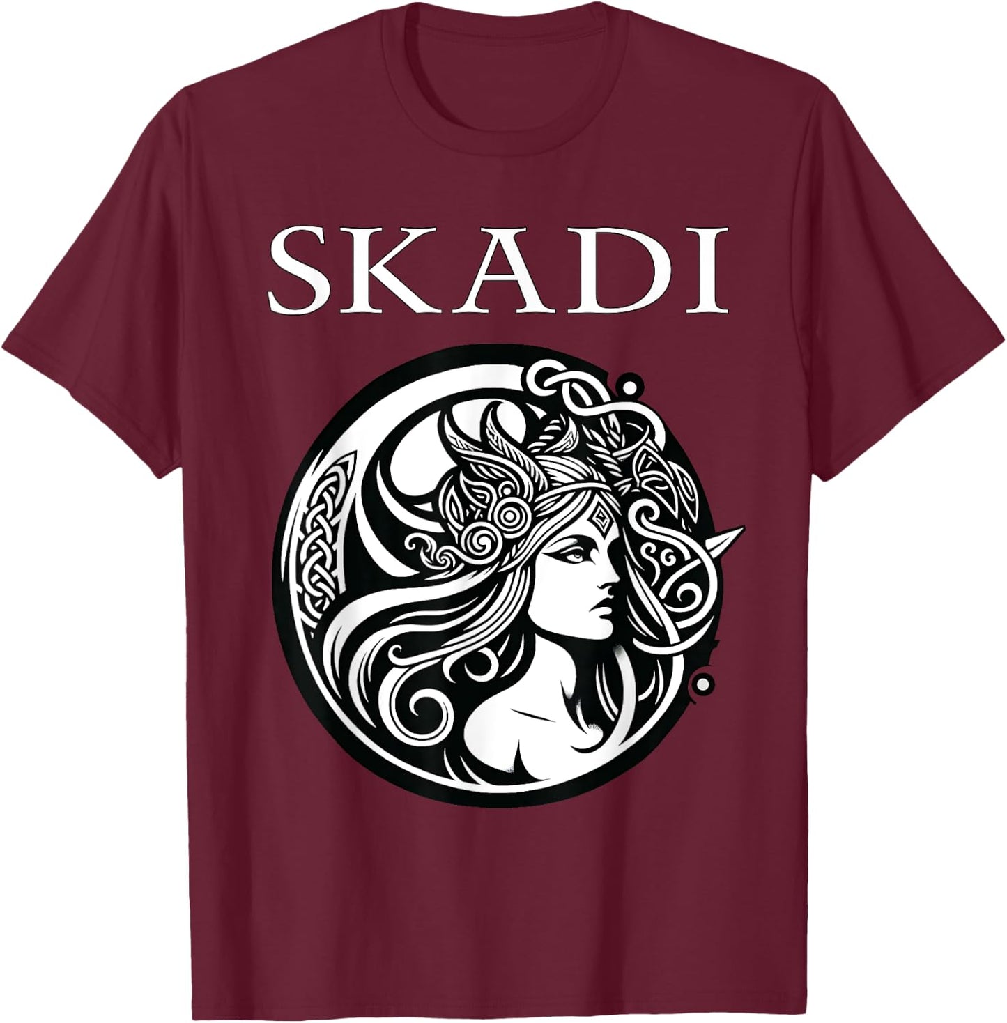 Skadi Norse Goddess T-Shirt - T-Shirt | Maroon