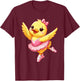 Duck Ballerina Cute Ballet Funny Dance Boys Girls Kids T-Shirt - T-Shirt | Maroon