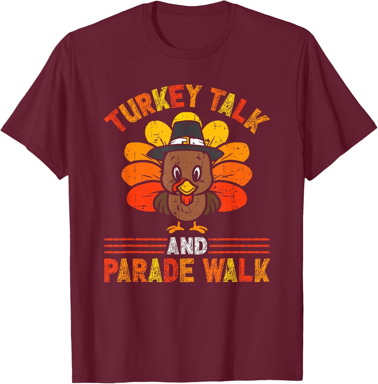 Thanksgiving Turkey Talk - Black, Small - -Adult, Short Sleeve, - Thanksgiving Celebrants, Families, Parade Attendees T-Shirt - T-Shirt | Maroon