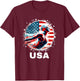 Swimming United States Women Team American Flag Swimming T-Shirt - T-Shirt | Maroon