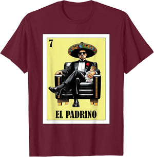 Funny Mexican Baptism Design - El Padrino T-Shirt - T-Shirt | Maroon