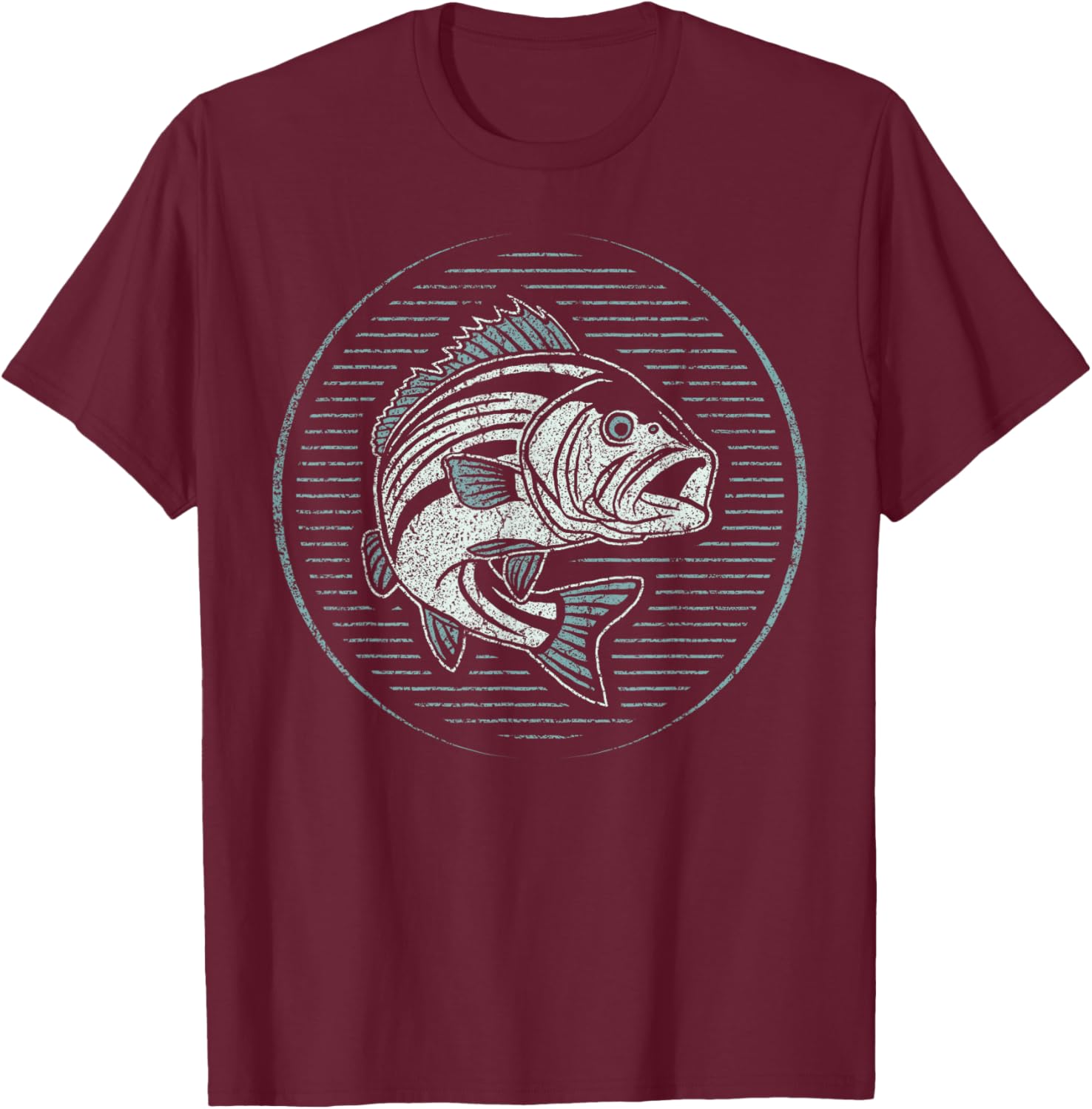Fishing Shirt Men Women Outdoor Nature Wildlife Fish Graphic T-Shirt - T-Shirt | Maroon
