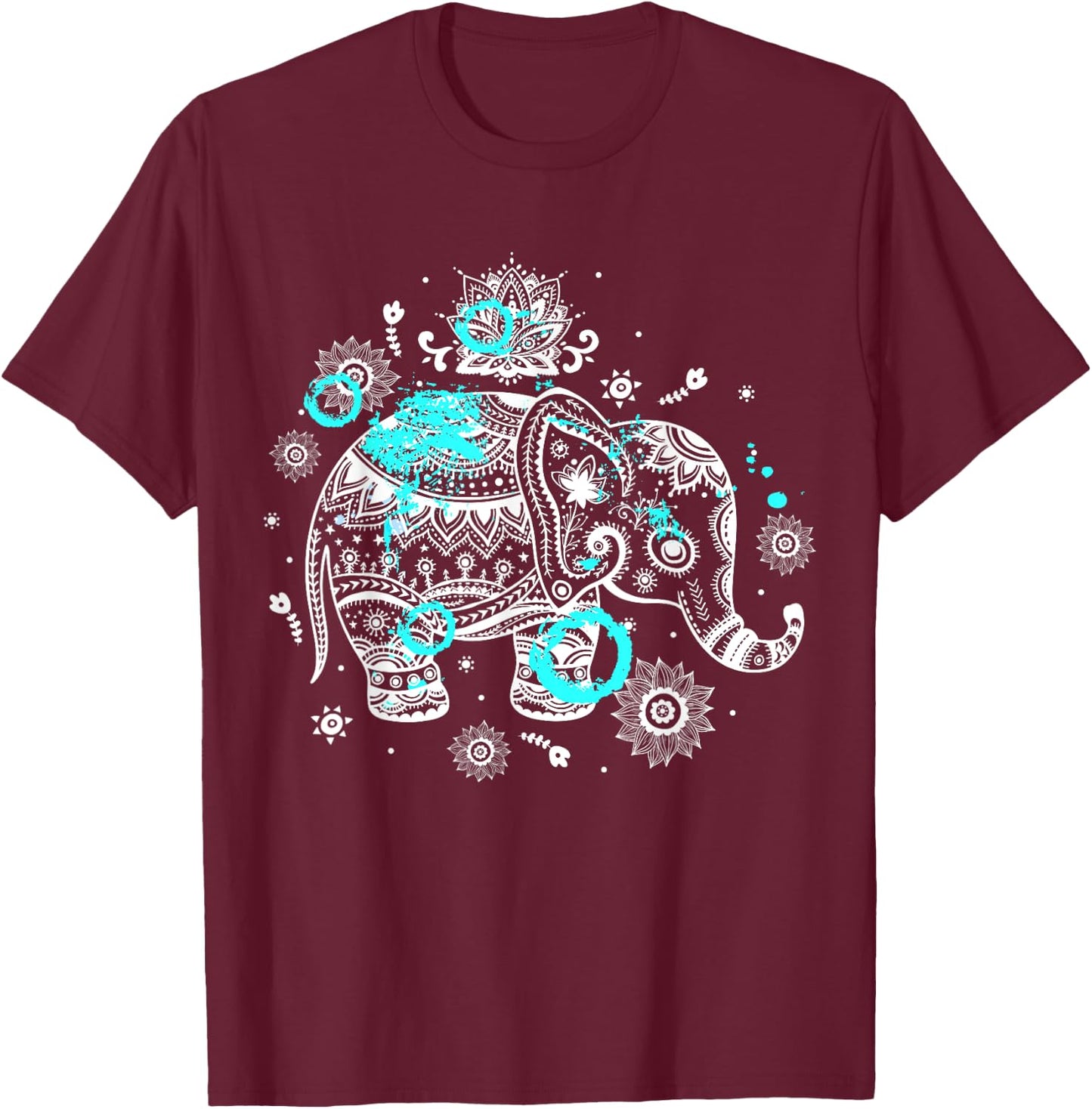 Elephant Thailand Art Good Luck Vintage T-Shirt - T-Shirt | Maroon