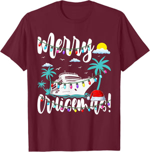 Tropical Heartbeat Christmas Cruise Merry Cruisemas T-Shirt - T-Shirt | Maroon