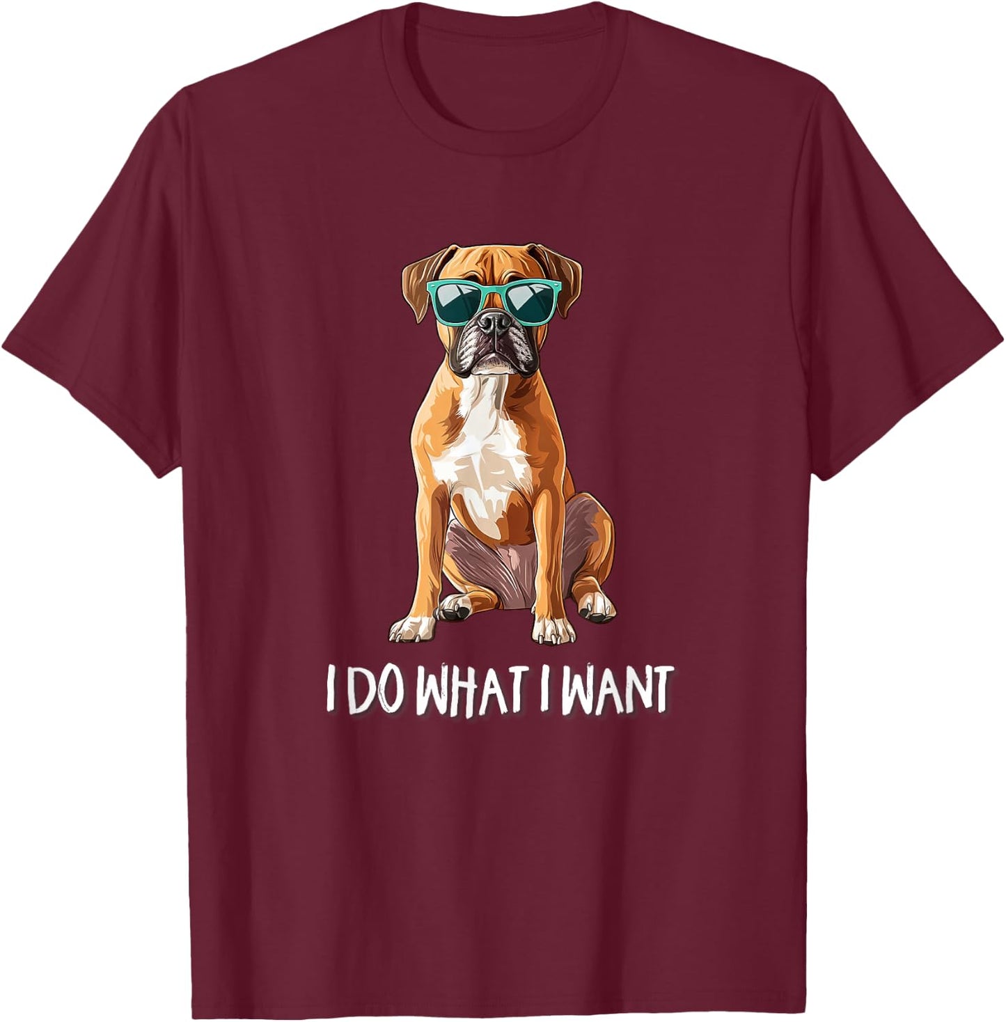 Kids Funny Do What I Want Boxer Dog Lover T-Shirt - T-Shirt | Maroon
