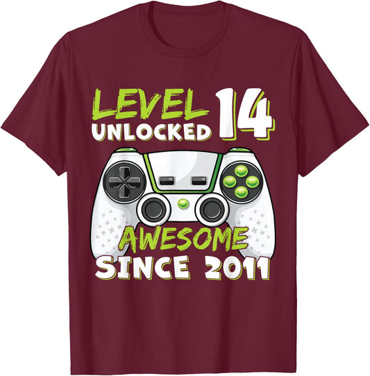 14 Year Old BDay Decorations Son Boy 14yr 2011 14th Birthday T-Shirt - T-Shirt | Maroon