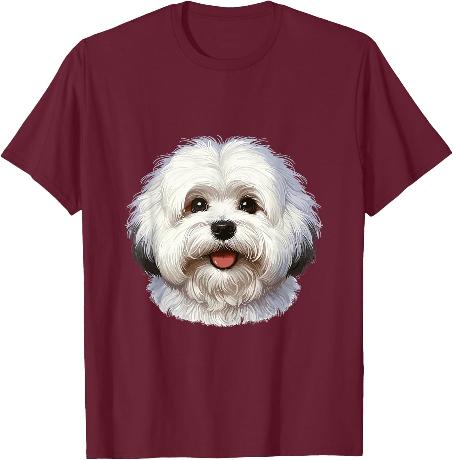 Dog Face - Coton de Tulear T-Shirt - T-Shirt | Maroon