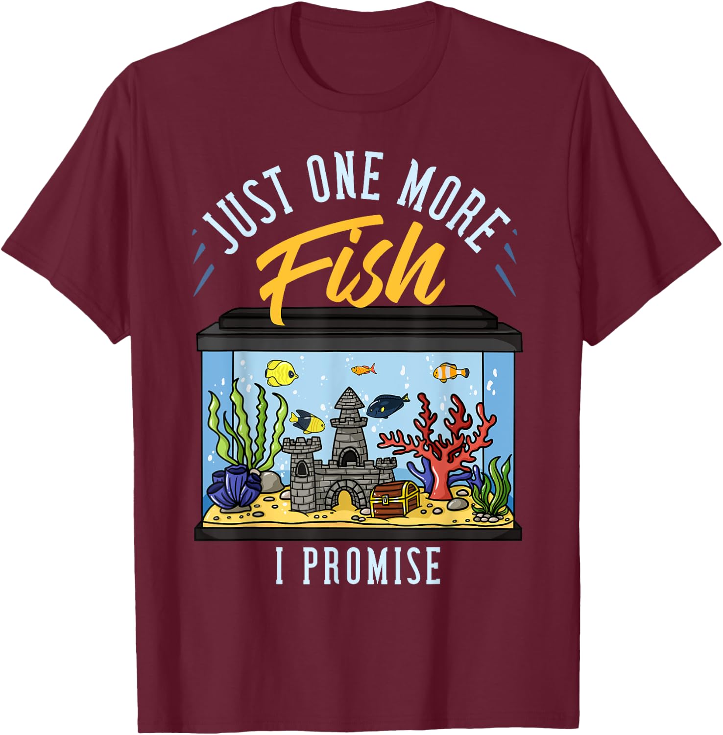 Fish Tank Aquarium Gift Saltwater Aquascaping T-Shirt - T-Shirt | Maroon