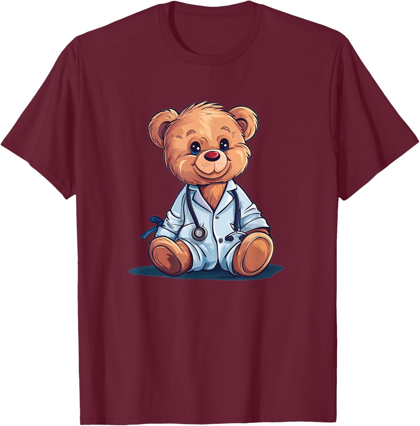 Fun Nurse Costume for Teddy Bear Lovers T-Shirt - T-Shirt | Maroon