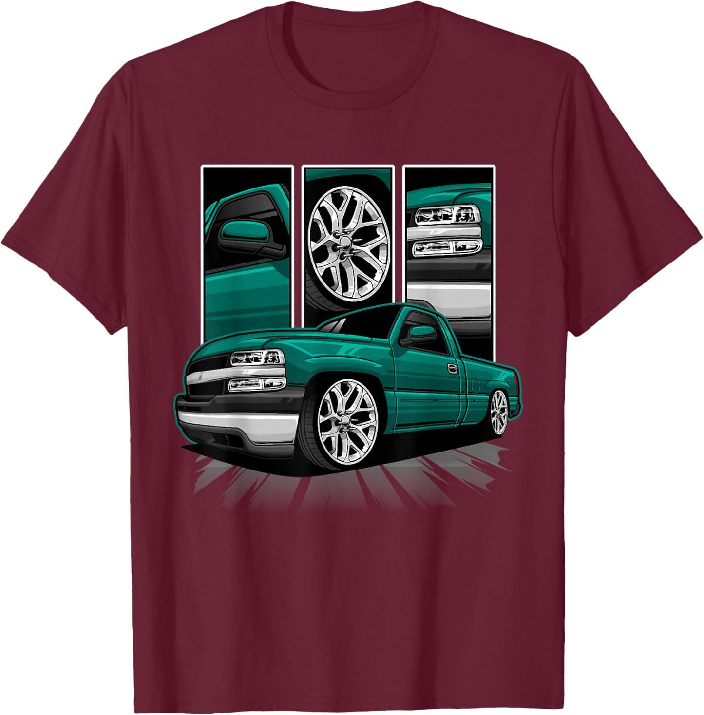 GMT800 1500 Truck 90S K1500 C1500 GMT400 T-Shirt - T-Shirt | Maroon