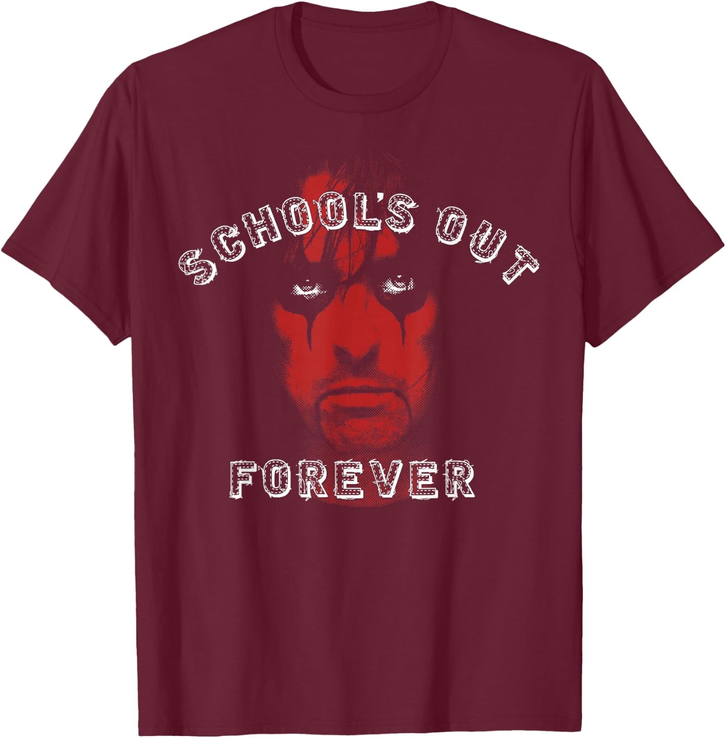 Alice Cooper Schools Out Red Face T-Shirt - T-Shirt | Maroon