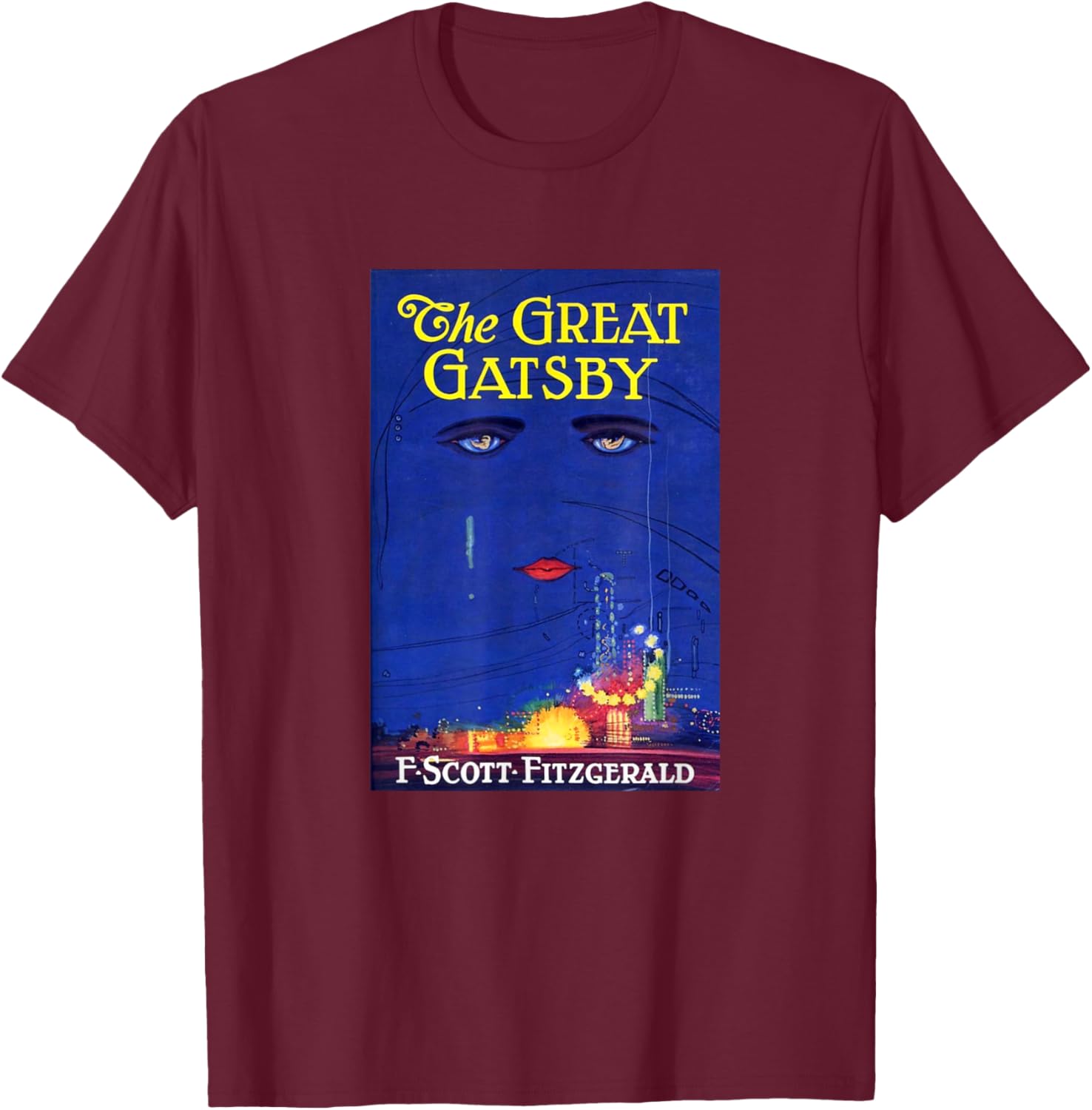 The Great Gatsby , Small, Black T-Shirt - T-Shirt | Maroon